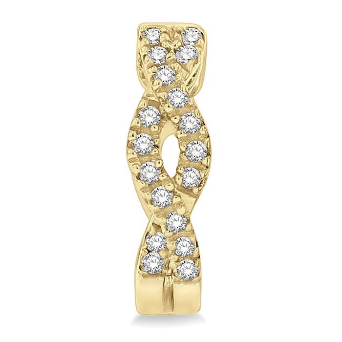 Swirl Petite Diamond Huggie Fashion Earrings