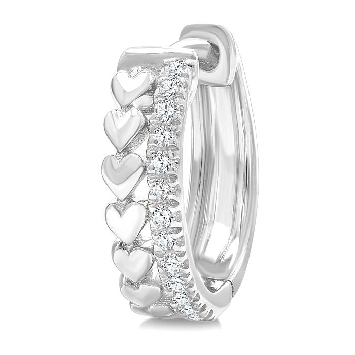 Heart Shape Petite Diamond Huggie Fashion Earrings