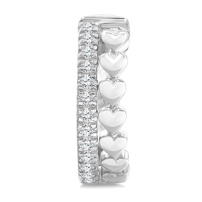 Heart Shape Petite Diamond Huggie Fashion Earrings