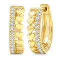 Heart Shape Petite Diamond Huggie Fashion Earrings