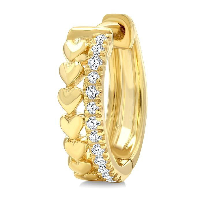 Heart Shape Petite Diamond Huggie Fashion Earrings