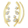 1/10 Ctw Round Cut Diamond Fashion Ear Climbers in 10K Yellow Gold