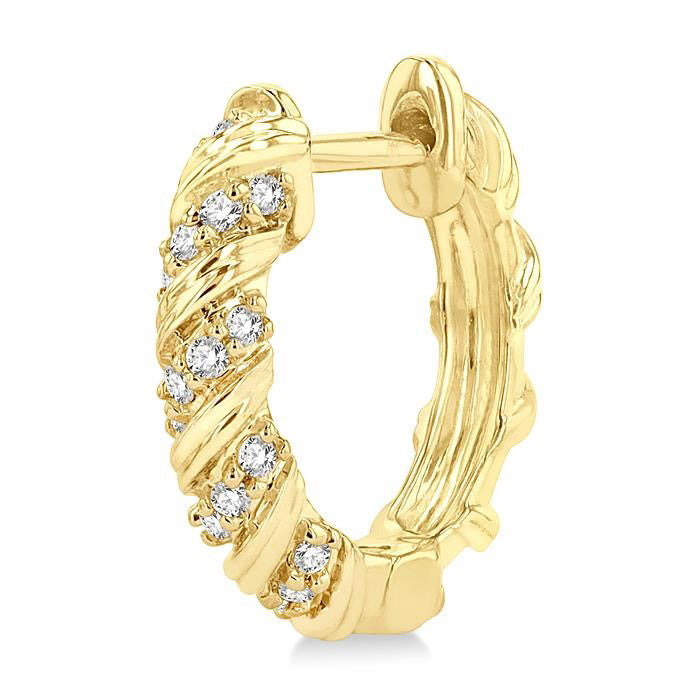 Swirl Petite Diamond Huggie Fashion Earrings