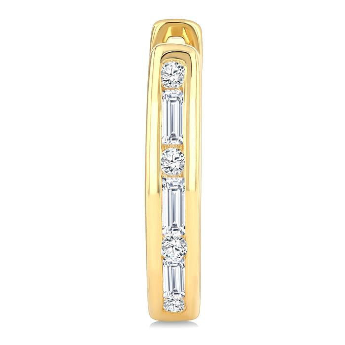 Channel Set Petite Diamond Huggie Fashion Earrings