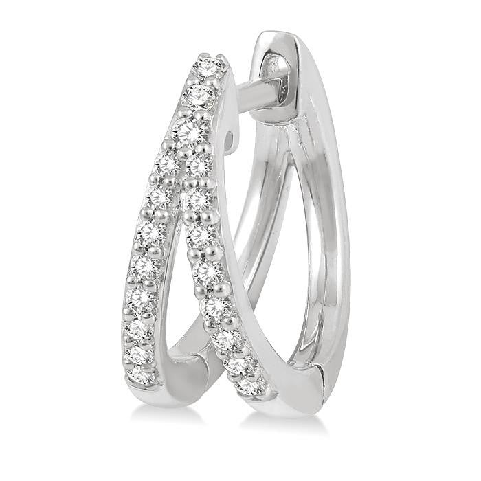 Diamond Split Petite Huggie Earrings