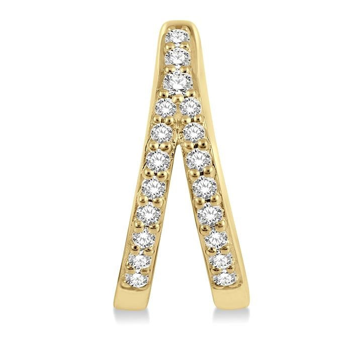1/5 Ctw Split Round Cut Diamond Huggie Petite Earrings in 10K Yellow Gold