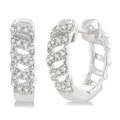 1/4 Ctw Petite Open Swirl Round Cut Diamond Fashion Huggies in 10K White Gold
