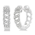 Swirl Petite Diamond Huggie Fashion Earrings