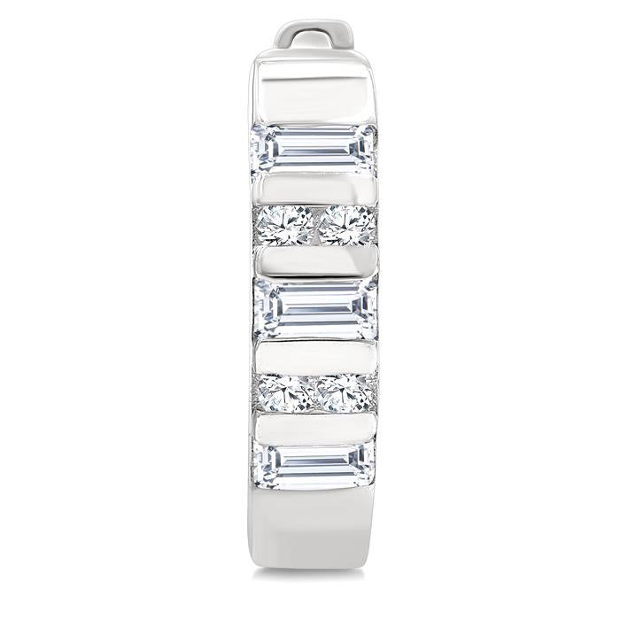 Bar Petite Diamond Huggie Fashion Earrings
