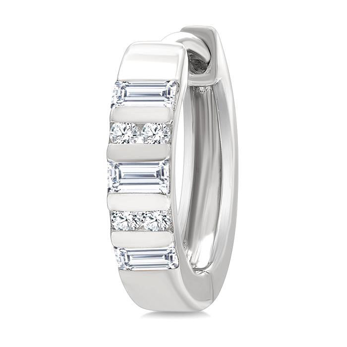 Bar Petite Diamond Huggie Fashion Earrings
