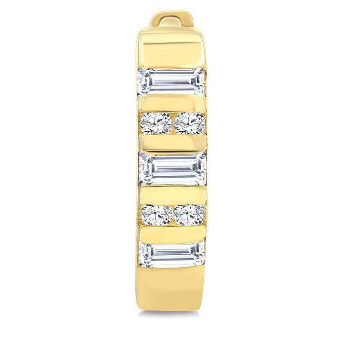 Bar Petite Diamond Huggie Fashion Earrings