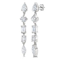 1 Ctw Mixed Diamond Cut Fashion Earrings in 14K White Gold