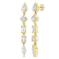 1 Ctw Mixed Diamond Cut Fashion Earrings in 14K Yellow Gold