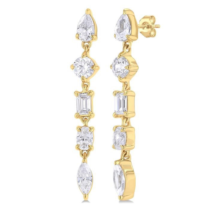 Mixed Shape Diamond Fashion Earrings