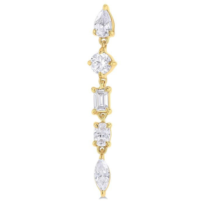 Mixed Shape Diamond Fashion Earrings