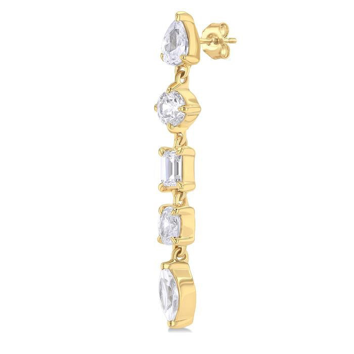 Mixed Shape Diamond Fashion Earrings