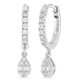 Pear Shape Fusion Petite Diamond Huggie Fashion Earrings