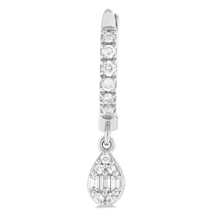 Pear Shape Fusion Petite Diamond Huggie Fashion Earrings