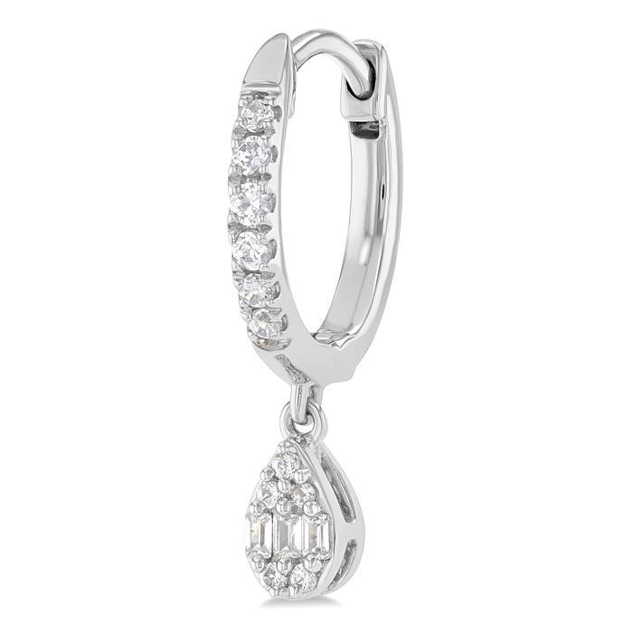 Pear Shape Fusion Petite Diamond Huggie Fashion Earrings