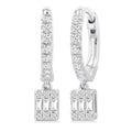 1/3 Ctw Petite Rectangle Shape Fusion Diamond Fashion Huggies in 10K White Gold