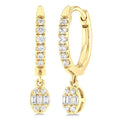Oval Shape Fusion Petite Diamond Huggie Fashion Earrings