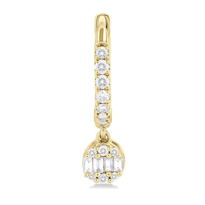 1/3 Ctw Petite Round Shape Fusion Diamond Fashion Huggies in 10K Yellow Gold