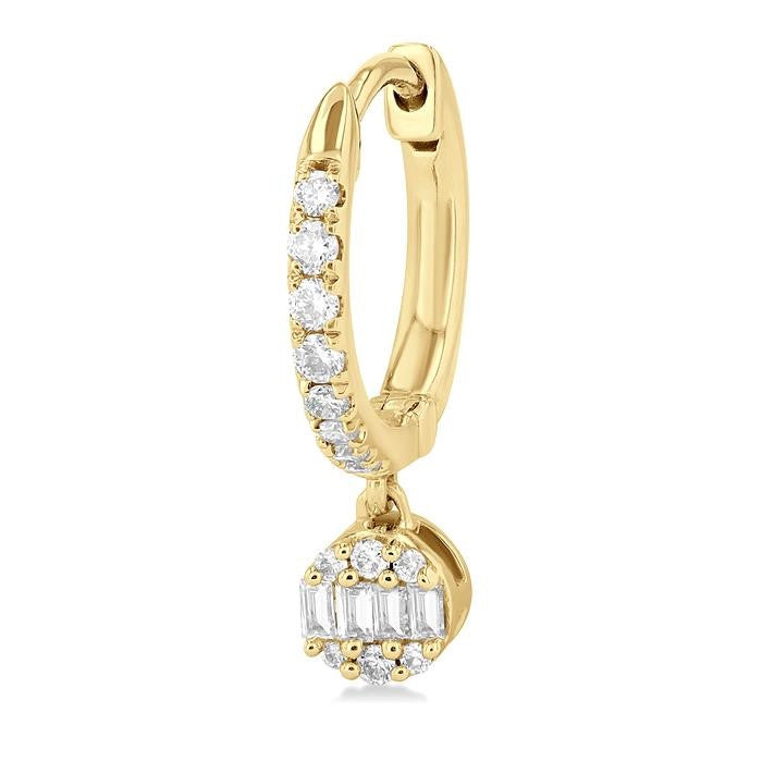 1/3 Ctw Petite Round Shape Fusion Diamond Fashion Huggies in 10K Yellow Gold