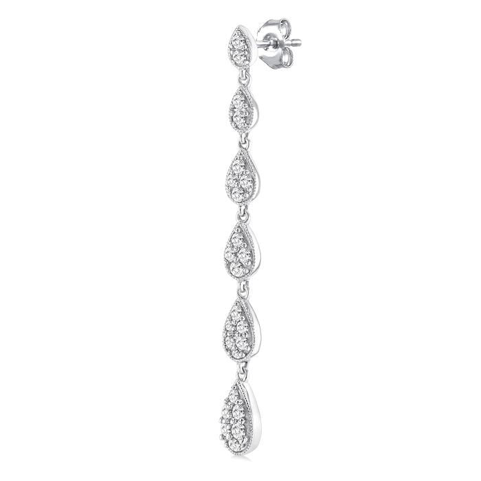 Pear Shape Diamond Long Earrings
