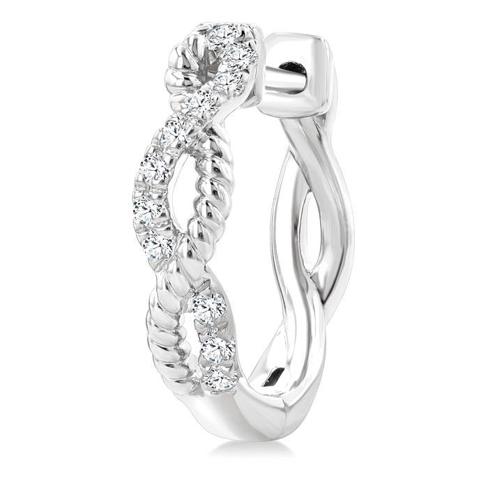 Twisted Petite Diamond Huggie Fashion Earrings