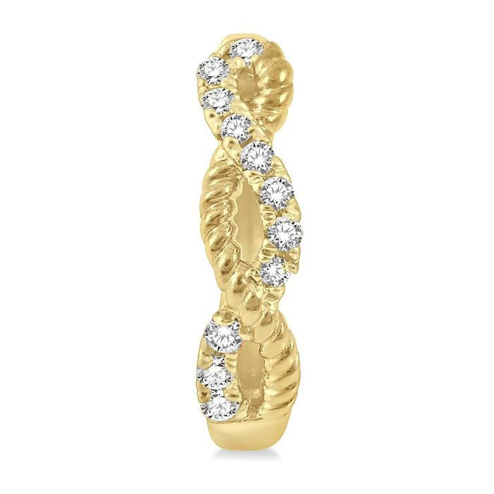 Twisted Petite Diamond Huggie Fashion Earrings