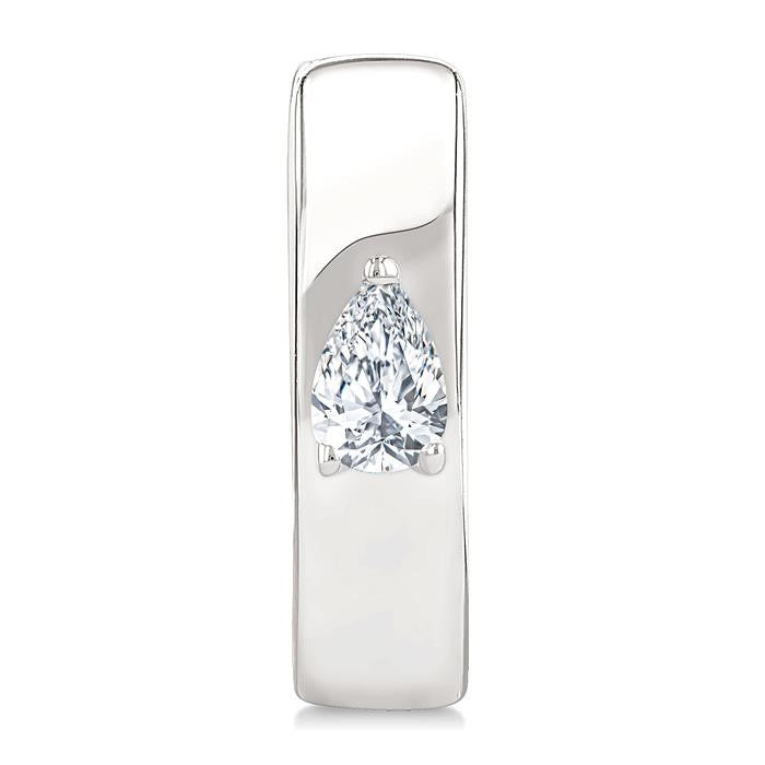 1/6 Ctw Pear Shape Diamond Petite Huggie Earrings in 10K White Gold