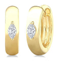1/6 Ctw Marquise Shape Diamond Petite Huggie Earrings in 10K Yellow Gold