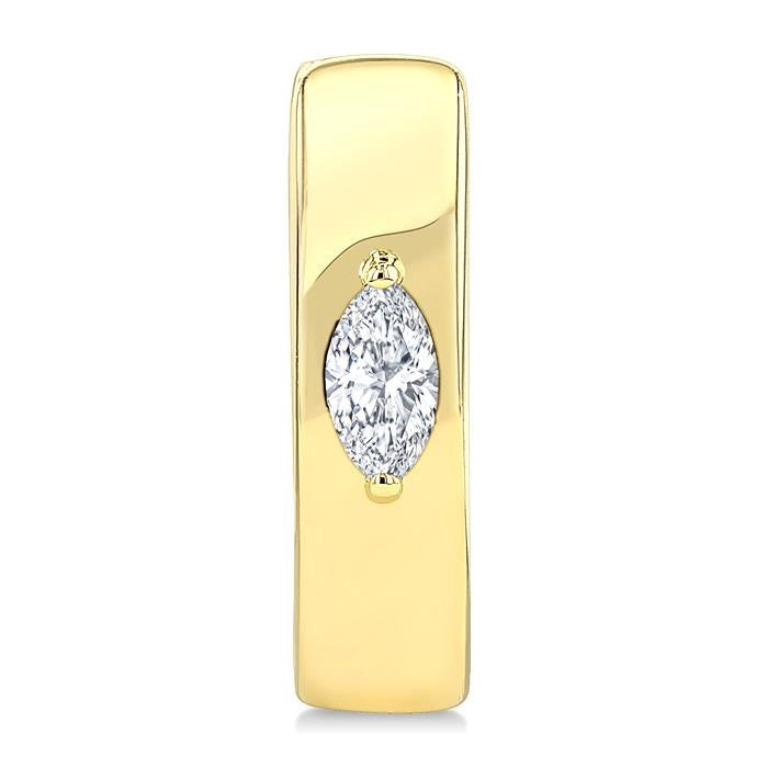 1/6 Ctw Marquise Shape Diamond Petite Huggie Earrings in 10K Yellow Gold