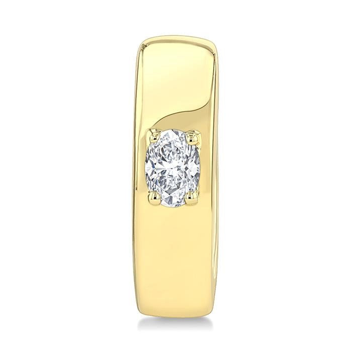 1/6 Ctw Oval Shape Diamond Petite Huggie Earrings in 10K Yellow Gold