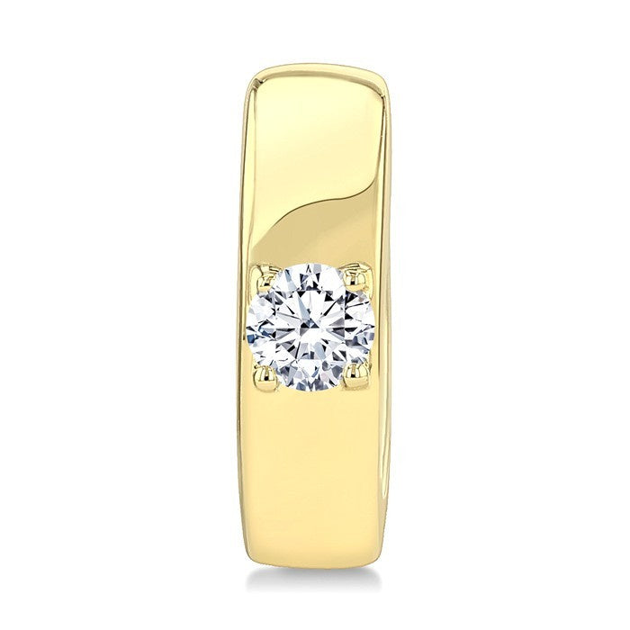 1/6 Ctw Round Shape Diamond Petite Huggie Earrings in 10K Yellow Gold
