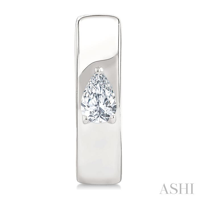 1/6 Ctw Pear Shape Diamond Petite Huggie Earrings in 10K White Gold
