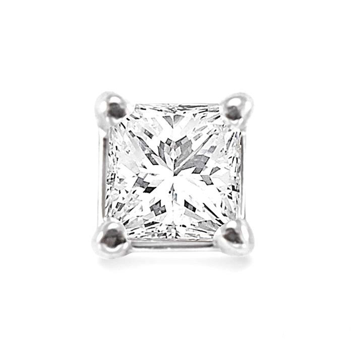 LinZen CelCa 14K White Gold Diamond Earrings