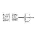 LinZen CelCa 14K White Gold Diamond Earrings