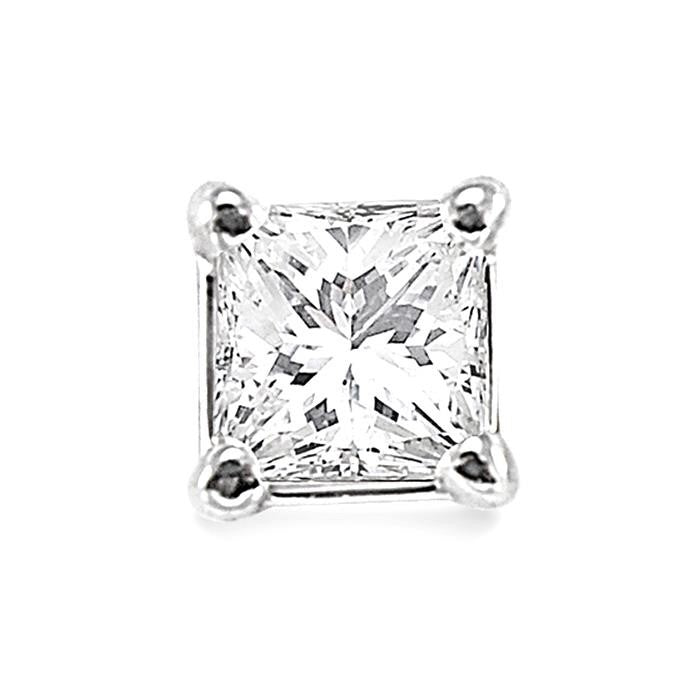 LinZen CelCa 14K White Gold Diamond Earrings