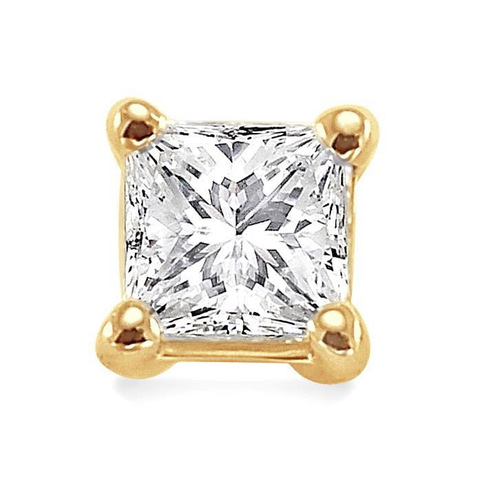 Princess Shape Diamond Stud Earrings
