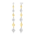 1/2 Ctw Graduated Diamond Shape Round Cut Diamond Fashion Long Earrings in 14K Yellow and White Gold