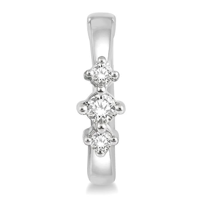 3 Stone Petite Diamond Huggie Fashion Earrings