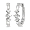 3 Stone Diamond Petite Huggie Fashion Earrings