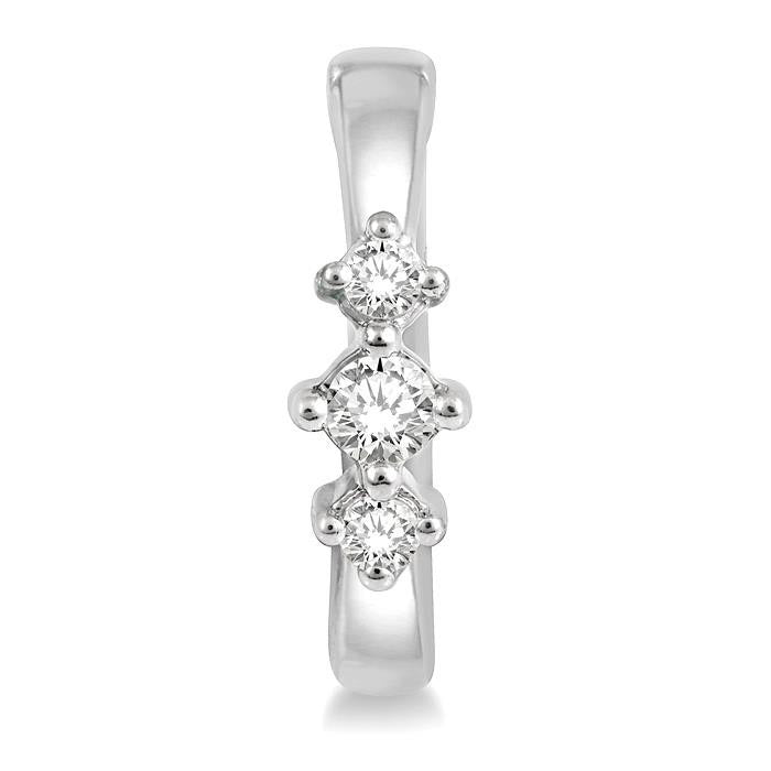 3 Stone Diamond Petite Huggie Fashion Earrings
