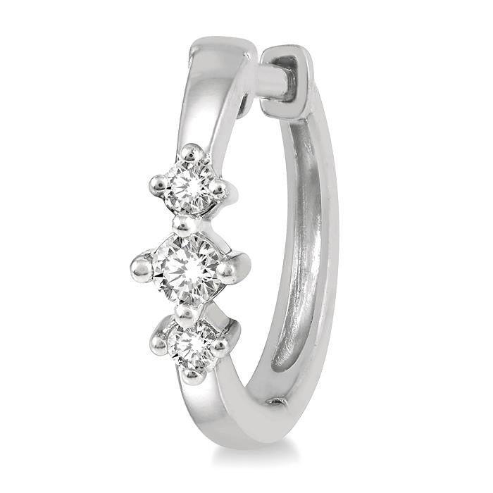 3 Stone Diamond Petite Huggie Fashion Earrings