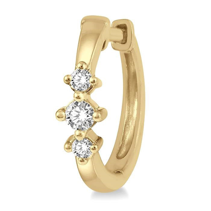 Past Present & Future Petite Diamond Huggie Fashion Earrings