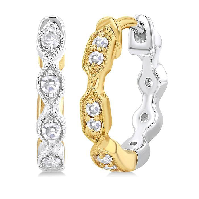 Reversible Petite Diamond Huggie Fashion Earrings