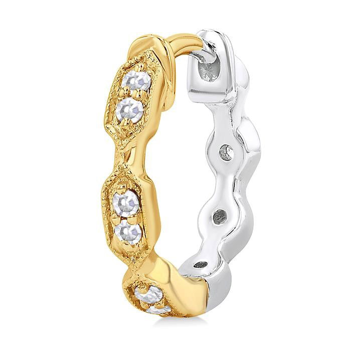 Reversible Petite Diamond Huggie Fashion Earrings