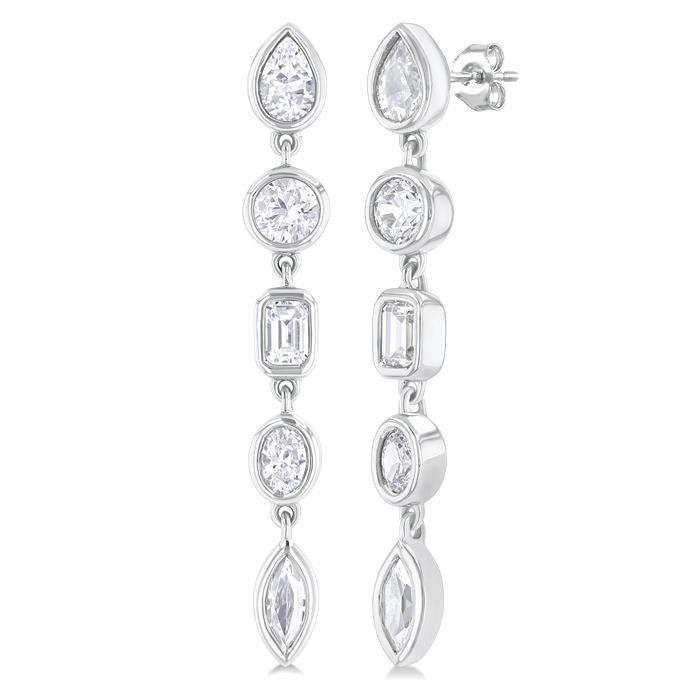 Mixed Shape Diamond Fashion Earrings