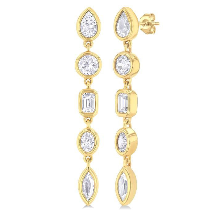 Mixed Shape Diamond Fashion Earrings